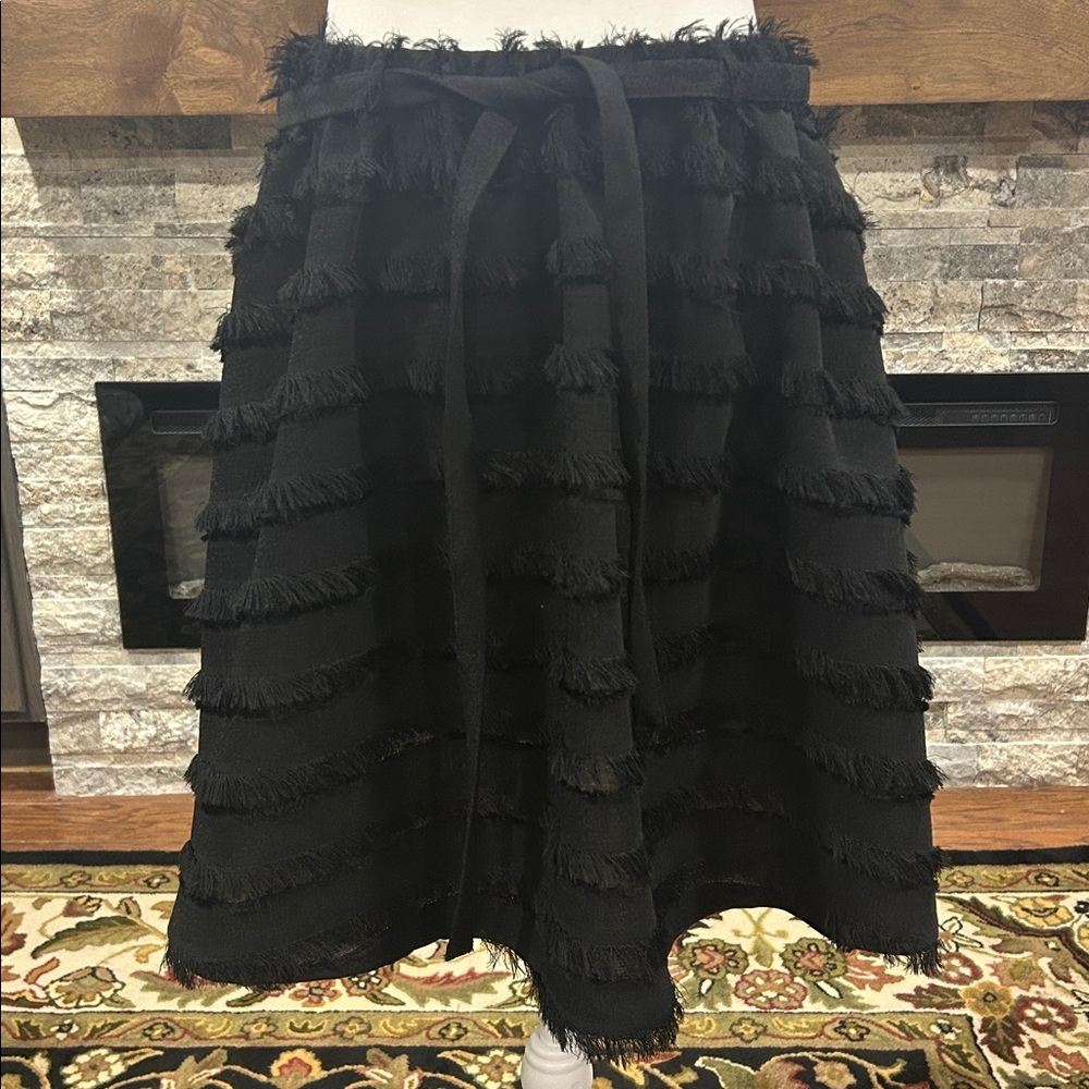 H&M Black Fringe Skirt size 8